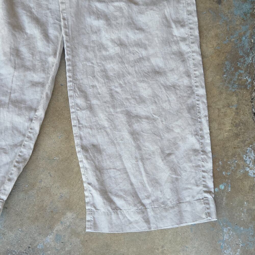 Madewell The Harlow Wide Leg Pant 100% Linen Size 8 Natural Pleated NJ996 - Picture 6 of 11